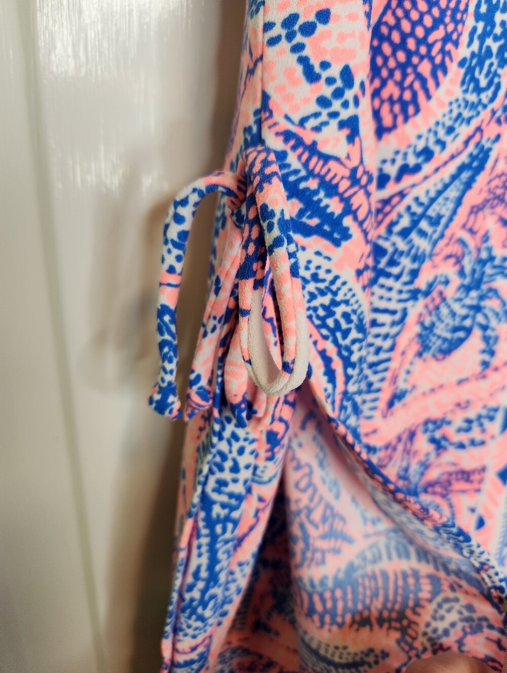 Lilly Pulitzer Donna Romper Happy As A Clam Pink Blue Multi Size 6 - Picture 3 of 7